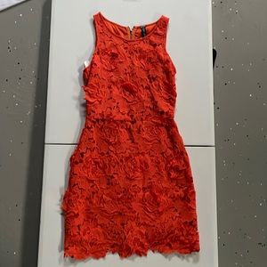 orange midi floral dress